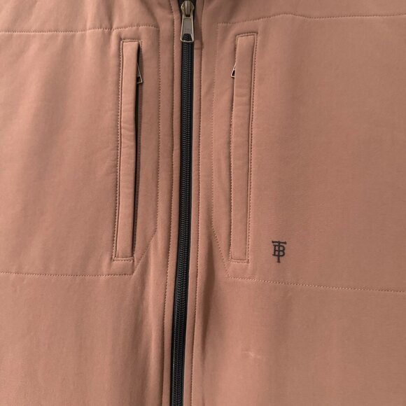 Tom Beckbe Brown Nylon Performance Full Zip Fleece Lined Vest Jacket Mens XLarge - Picture 3 of 5